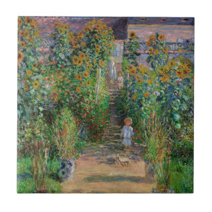 Monet Garden Vetheuil Impressionim Flower Painting Tile