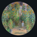 Monet Garden Vetheuil Impressionim Painting Classic Round Sticker<br><div class="desc">Monet's Garden at Vetheuil - A famous Claude Monet painting of a beautiful colourful impressionist garden scene. The Artist's Garden at Vétheuil,  1881.</div>