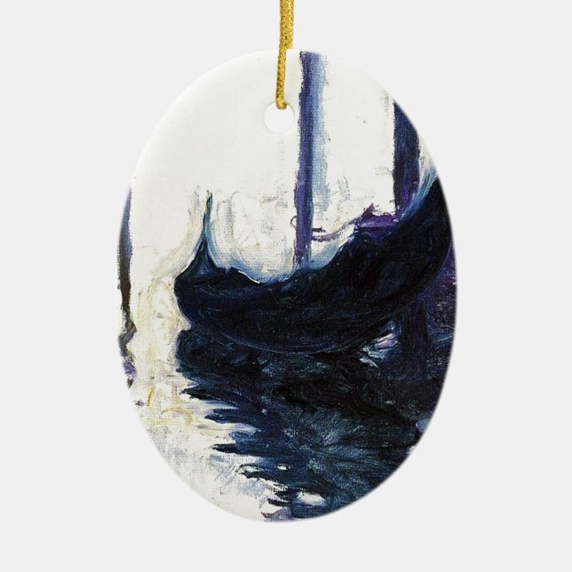 Monet Gondola In Venice Ceramic Tree Decoration (Front)