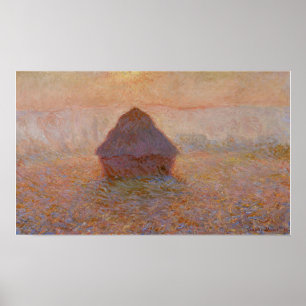 Monet - Grainstack Sun In The Mist Poster