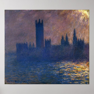 Monet - Houses Of Parliament Sunlight Effect Poster