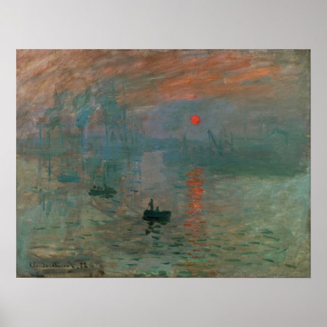 Monet - Impression, Sunrise 1872 Poster (Front)