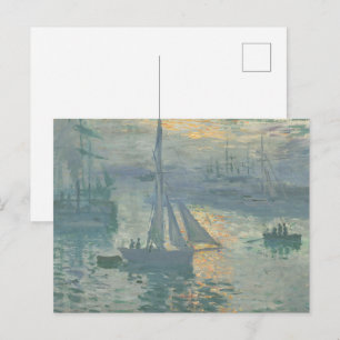 Monet Impression Sunrise Marine Classic Painting Postcard