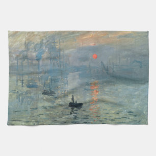 Monet Impression Sunrise Soleil Levant Painting Tea Towel