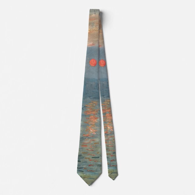 Monet Impression Sunrise Soleil Levant Painting Tie (Front)