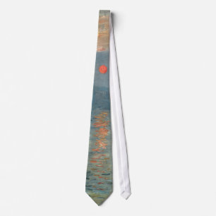 Monet Impression Sunrise Soleil Levant Painting Tie