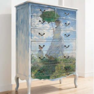 Monet Impressionist Painting Blue Decoupage Tissue Paper