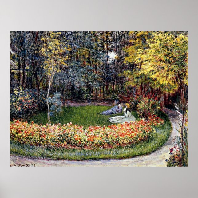 Monet - In the Garden, famous painting Poster (Front)