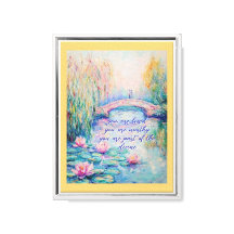 Monet Inspired Bridge Stretched Canvas Print