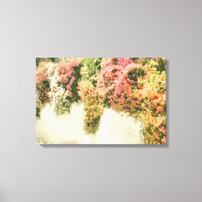 Monet Inspired Floral Wall of Flowers Canvas Print (Front)