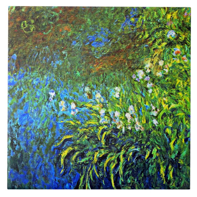 Monet - Iris at the Sea Rose Pond Tile (Front)