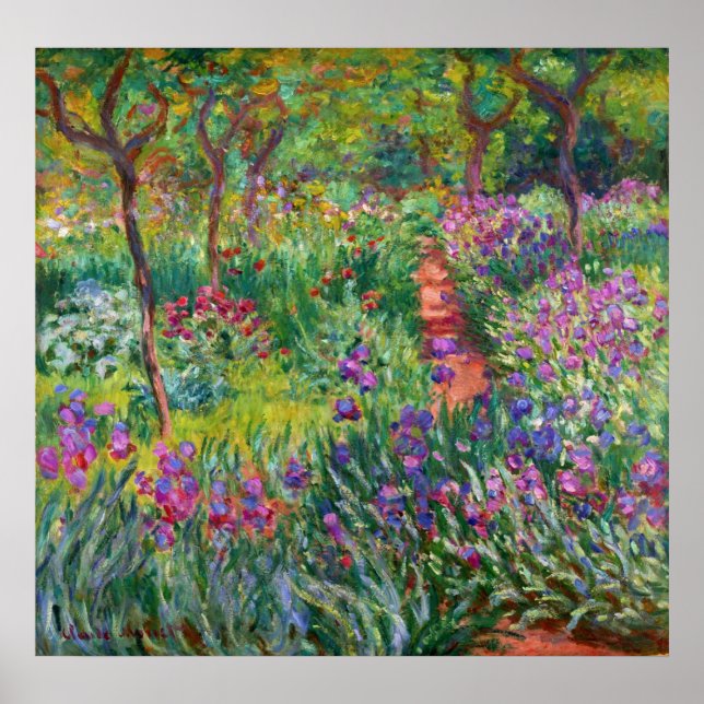 Monet Iris Garden at Giverny Poster (Front)