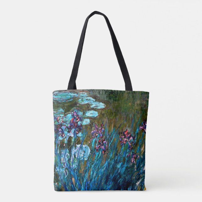 Monet - Irises and Water Lilies Tote Bag (Back)