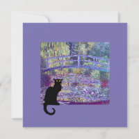 Monet Japanese Bridge and Black Cat