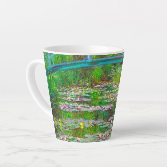 Monet Japanese Bridge and Water Lilies Latte Mug (Left Angle)