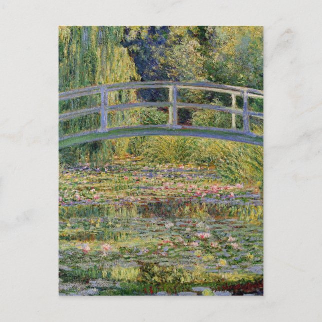 Monet Japanese Bridge Water Lily Pond Landscape Postcard (Front)
