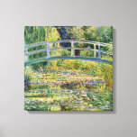 Monet Japanese Bridge with Water Lilies Canvas Print<br><div class="desc">Monet Japanese Bridge with Water Lilies canvas wrap. Oil painting on canvas from 1899. Monet painted the Japanese style bridge above his water lily pond at Giverny multiple times throughout his long career. This is one of the most famous of Monet’s Japanese Bridge paintings. The work features the bridge at...</div>