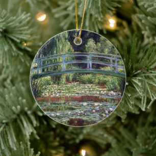 Monet Japanese Footbridge and the Water Lily Pool Ceramic Tree Decoration