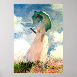 Monet Lady with Parasol Poster