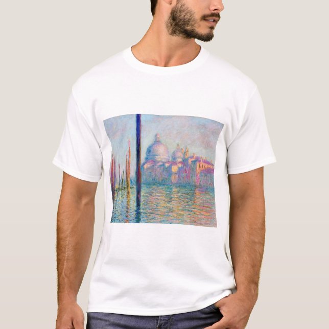 Monet Le Grand Canal Impressionist People Famous T-Shirt (Front)