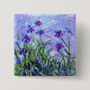 Monet Lilac Irises 15 Cm Square Badge
