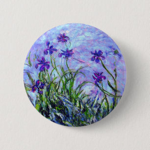 Monet Lilac Irises 6 Cm Round Badge