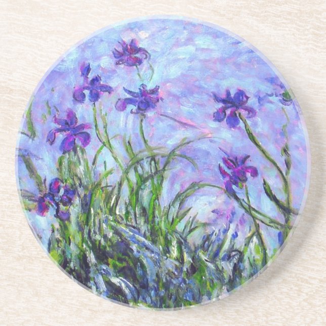 Monet Lilac Irises Coaster (Front)