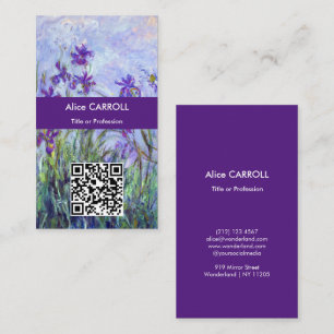 Monet - Lilac Irises / Iris Mauves - QR Code Business Card