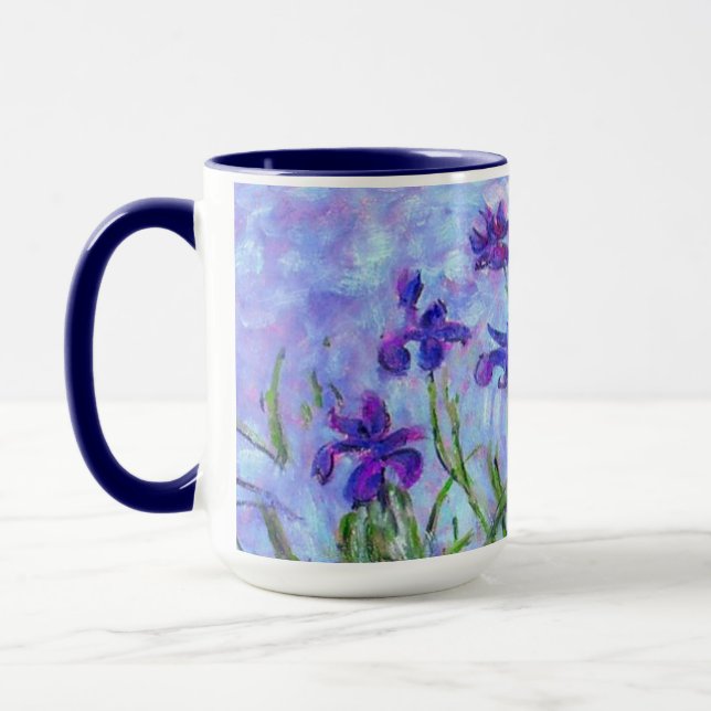 Monet Lilac Irises Mug (Left)