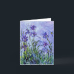 Monet Lilac Irises Note Card<br><div class="desc">Monet Lilac Irises note card. Oil painting on canvas from 1917. Monet painted irises throughout his career, this is one of his final iris paintings and certainly one of his most haunting. The work is heavily impressionistic and the dark purple irises almost seem to be floating in water above their...</div>
