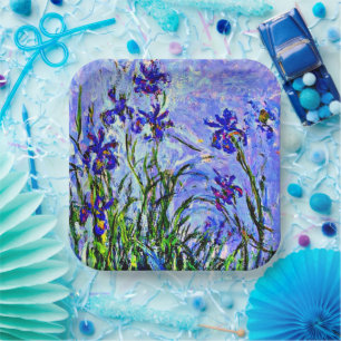 Monet - Lilac Irises Paper Plate