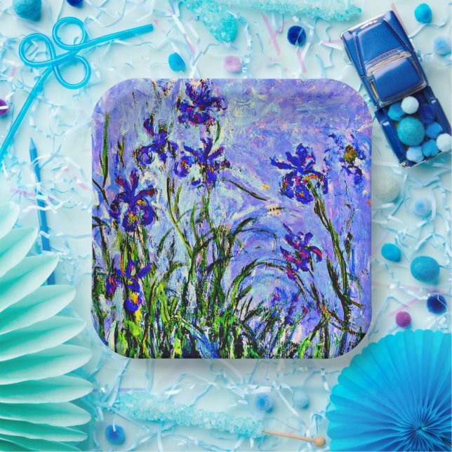 Monet - Lilac Irises Paper Plate (Party)