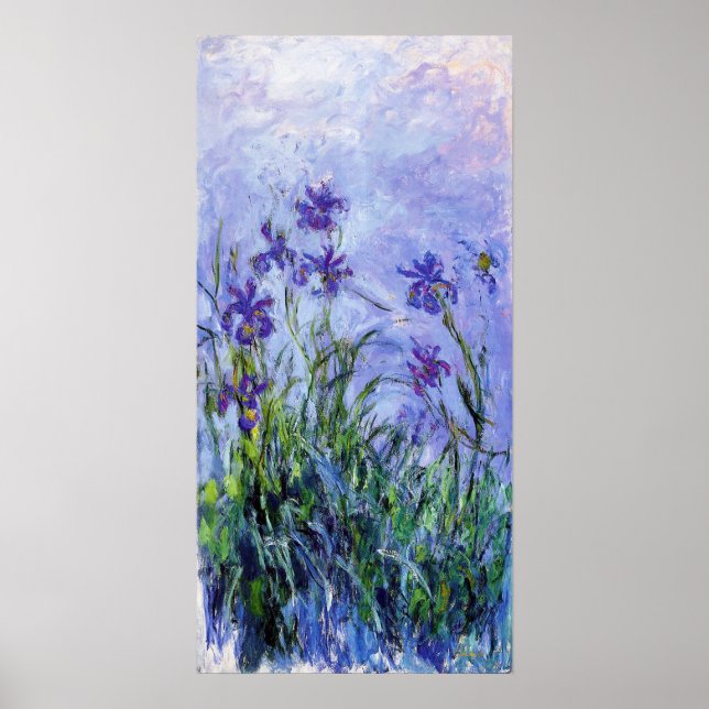 Monet Lilac Irises Poster (Front)