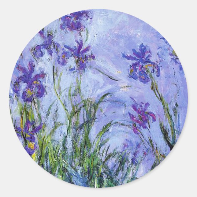 Monet Lilac Irises Stickers (Front)