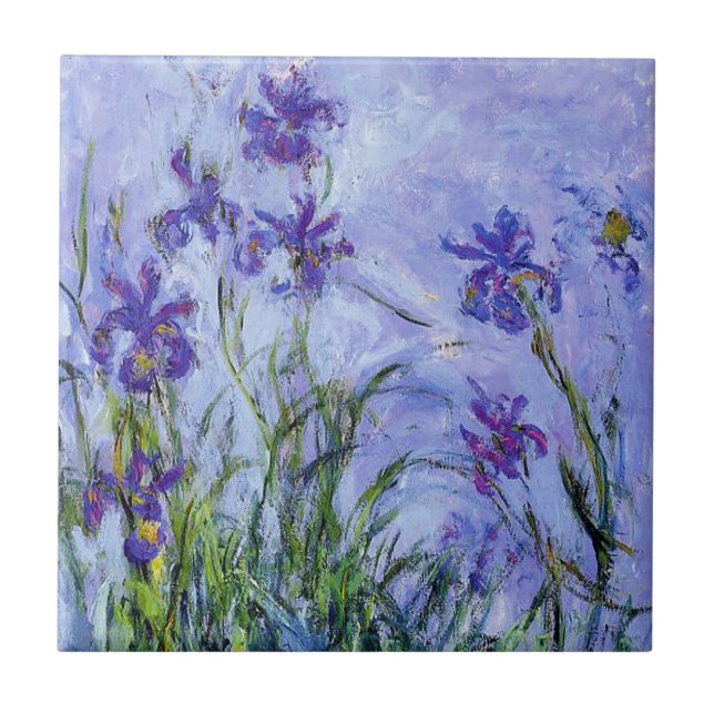 Monet Lilac Irises Tile (Front)