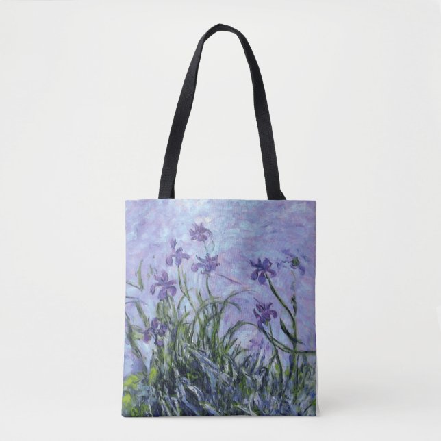 Monet Lilac Irises Tote Bag (Front)