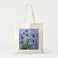 Monet Lilac Irises Tote Bag