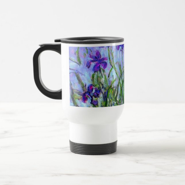 Monet Lilac Irises Travel Mug (Left)