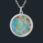 ** Monet Lily Pond Floral AR40 Vintage  Silver Plated Necklace<br><div class="desc">JEWELRY WITH INTENTION (r) - Supports your intentions energetically. ROUND necklace Silver Plate Flowers Floral Design Energetically Enhanced Flowers Floral Lotus Water Lily - Classic Art - Grunge Monet Water Lilies Floral Classic Famous Painting Artistic Unique Creative Modern and Romantic Decoupage Monet Lily Pond Floral Vintage with faux Grunge Background...</div>