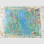 ** Monet Lily Pond Floral Vintage Decoupage AR23   Tissue Paper<br><div class="desc">Energetically Enhanced Classic Art - Grunge Floral Classic Famous Painting Artistic Unique Creative Modern and Romantic Decoupage Monet Lily Pond Floral Vintage with faux Grunge Background Abstract Old looking Handwriting DECOUPAGE TISSUE PAPER. There is a rich Teal Blue to awaken the senses. (SEARCH AR23 for similar designs) The is a...</div>