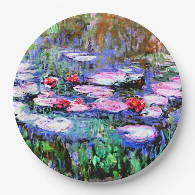 Monet - Los Nenufares (waterlilies)  Paper Plate (Front)