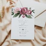 Monet - Mauve Blush Floral Garden Wedding Invitation<br><div class="desc">This wedding invitation features watercolor dusty rose florals and an elegant simple layout. This is the perfect invitation for your garden,  bohemian or romantic themed wedding. Easily edit most wording to match your needs.</div>