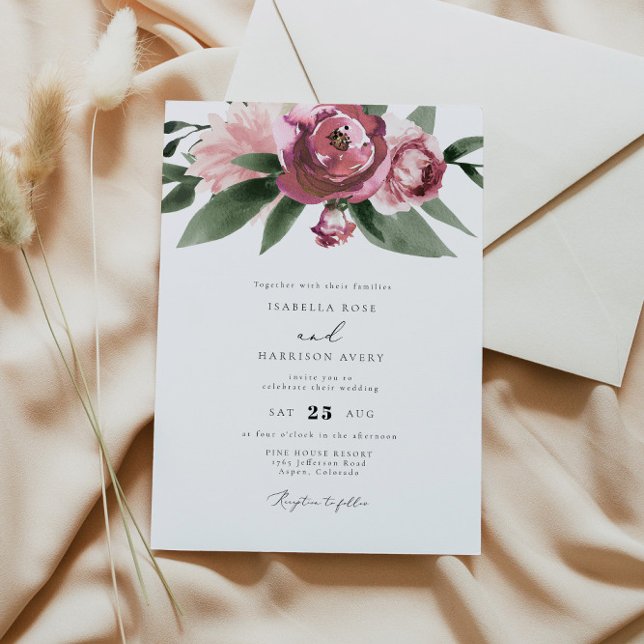 Monet - Mauve Blush Floral Garden Wedding Invitation (Creator Uploaded)