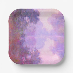 Monet - Misty Morning on the Seine Paper Plate