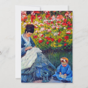 Monet Mother and Child in Garden Card