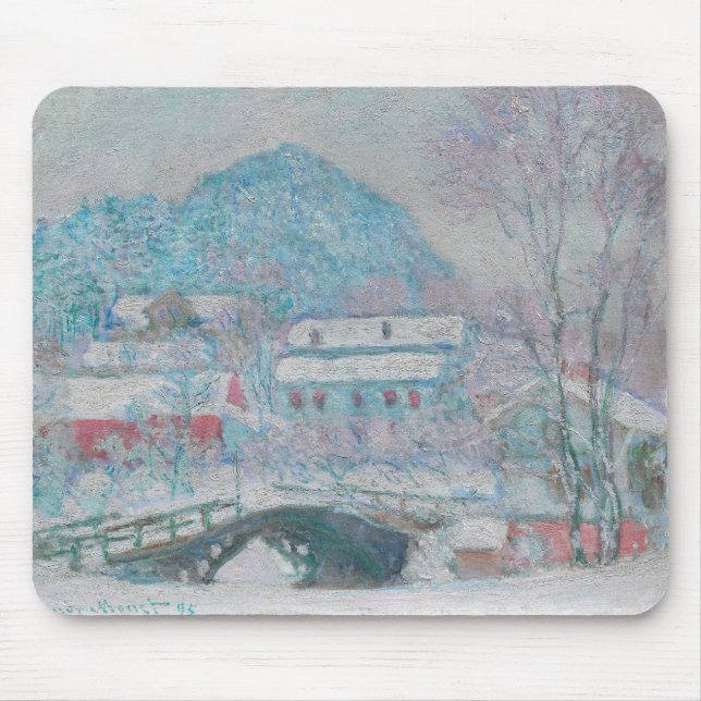 Monet - Norway, Sandviken Village in the Snow Mouse Pad (Front)
