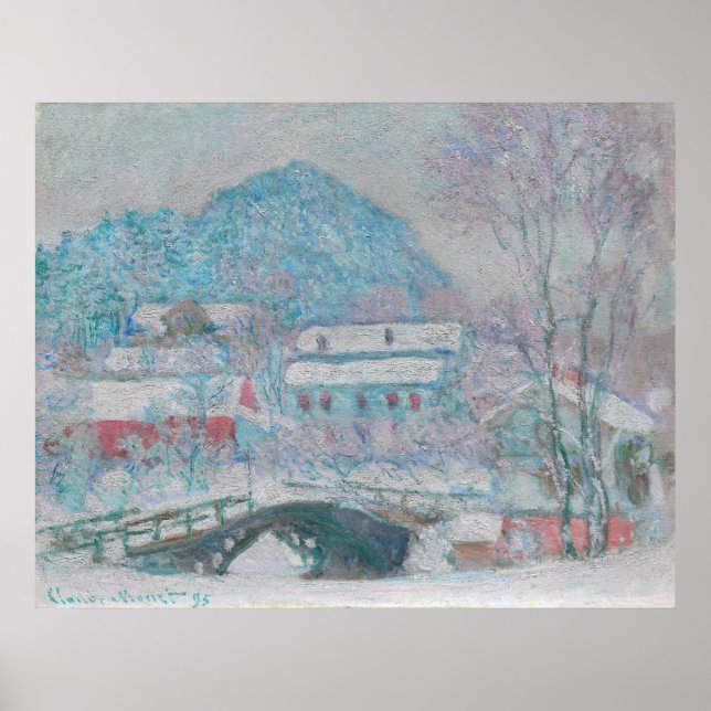 Monet - Norway, Sandviken Village in the Snow Poster (Front)