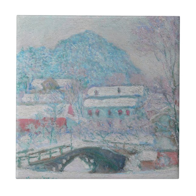 Monet - Norway, Sandviken Village in the Snow Tile (Front)