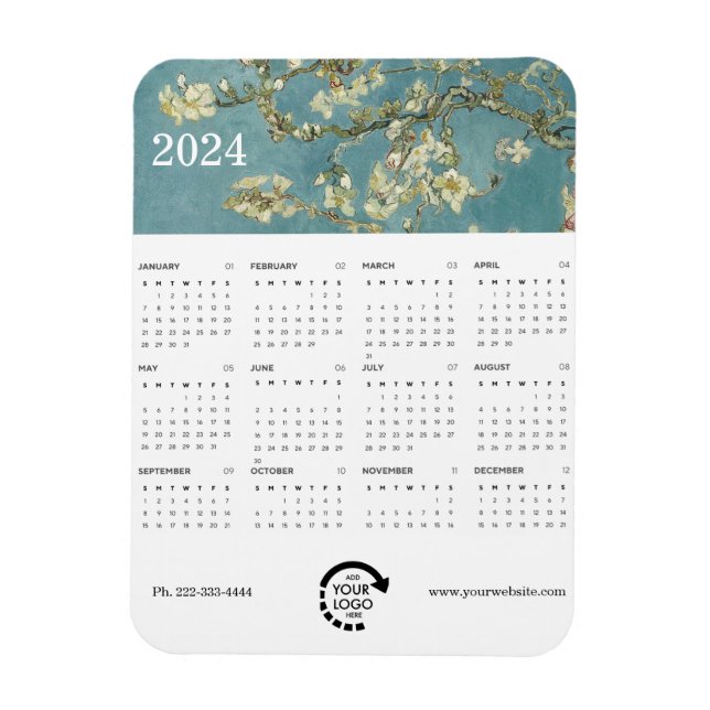 Monet Painting Business Logo 2024 Calendar Magnet (Vertical)