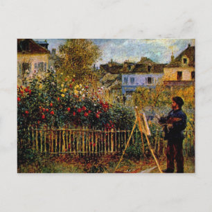 Monet painting in his garden by Claude Monet Postcard